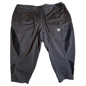 Mountain Hardwear Women Grey Black Capri Hiking Pants Sz Sm 27x16 Stretch Waist